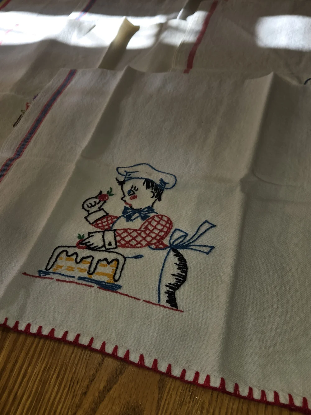 Vintage Cannon Embroidered Kitchen Towels Set of 8 Retro Handmade Cotton